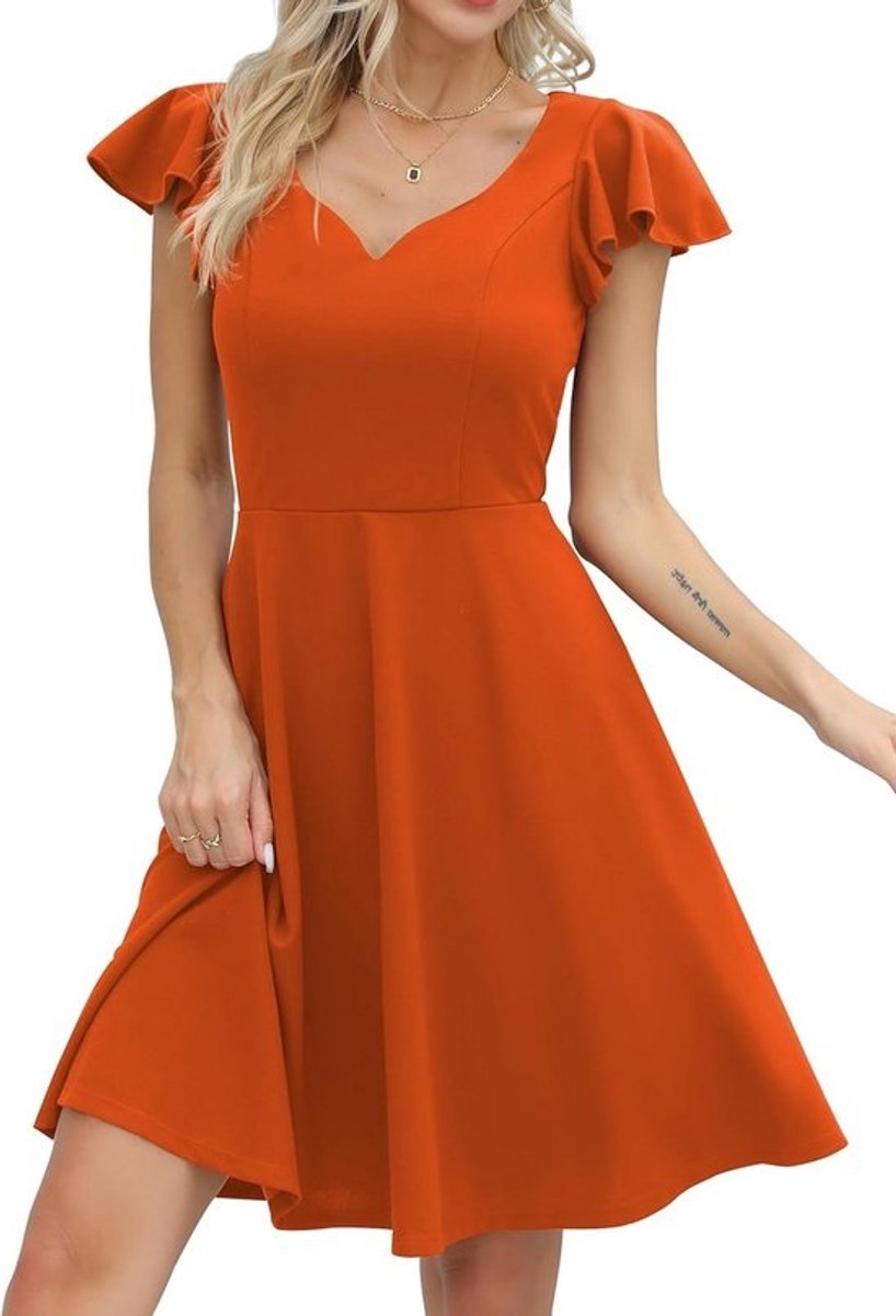 Elegante Cocktailjurk voor Dames met Vintage A-Lijn en Hartvormige Halslijn