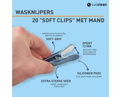 culiclean Wasknijpers met Mandje, 40 Stuks, zwart-wit, mand zwart - ShopVlot