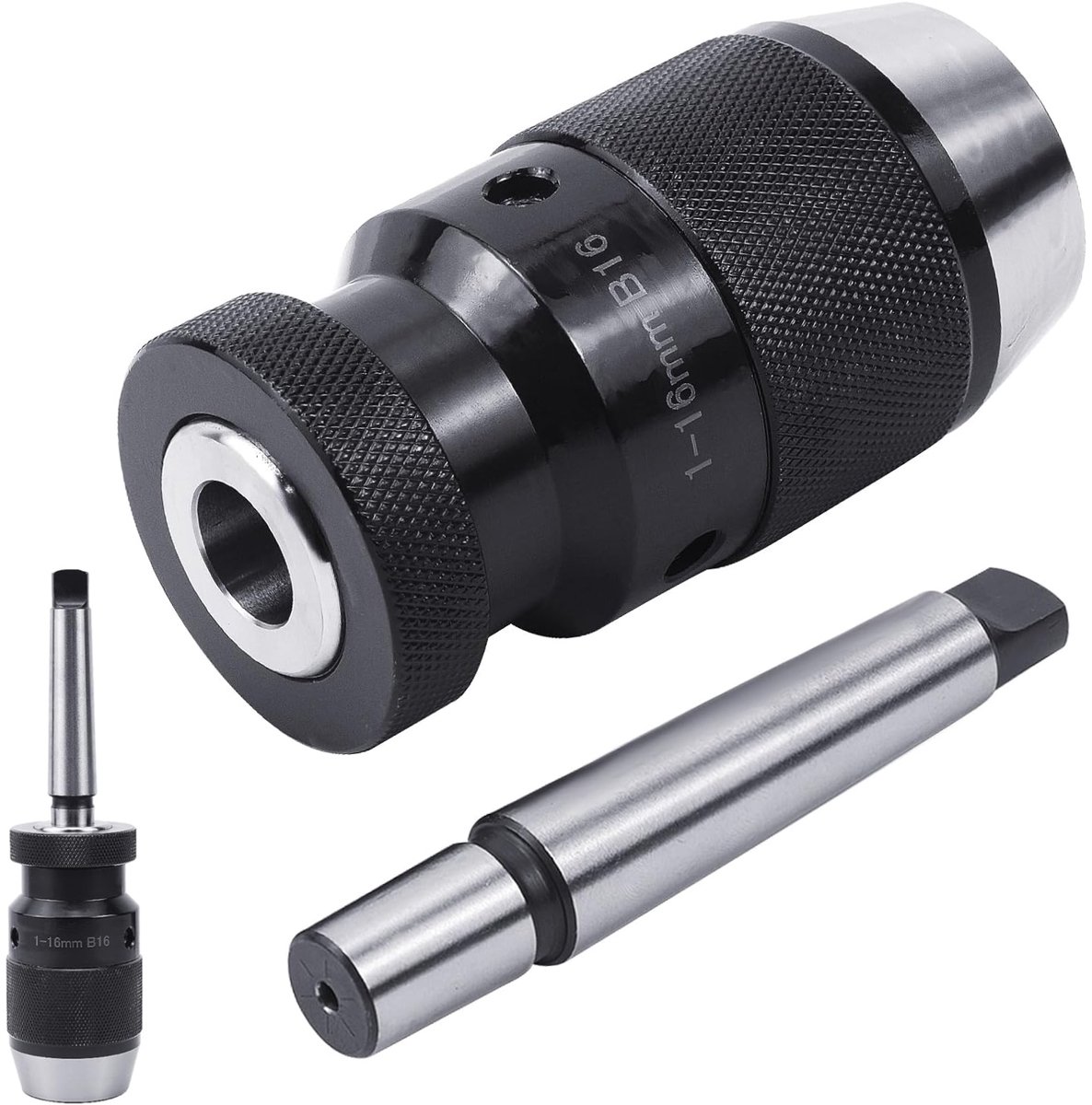 Fokelyi Boorhouder Set 1-16 mm - Zelfsluitend B16 Boorkop - MT2 Spindel - Verbindingsstang - Snelspanboorhouder Voor Boormachine & Kolomboor