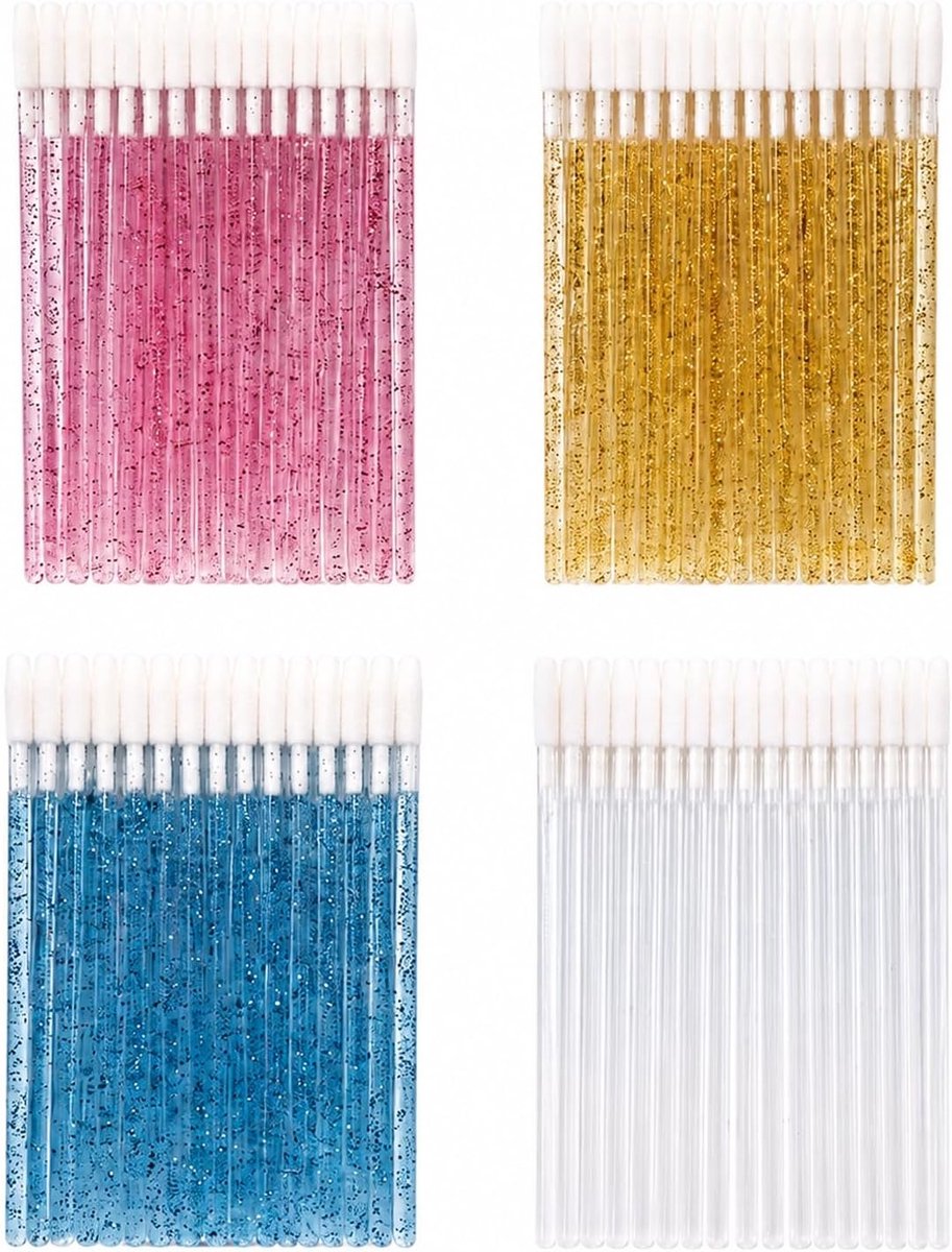 200 stuks lippenpenselen en applicators voor lippenstift, wimpers en wenkbrauwen, ideaal make-upgereedschap voor nauwkeurige applicatie