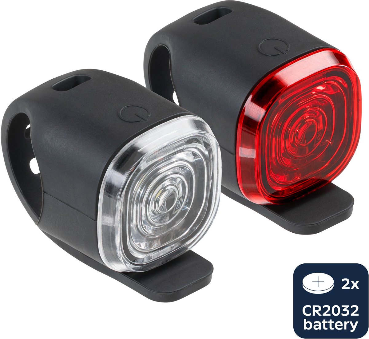 AXA Niteline Spot fietsverlichting set – LED fietsverlichting voor- en achterlicht – batterijverlichting op CR2032 – Instapmodel voor dagelijks gebruik