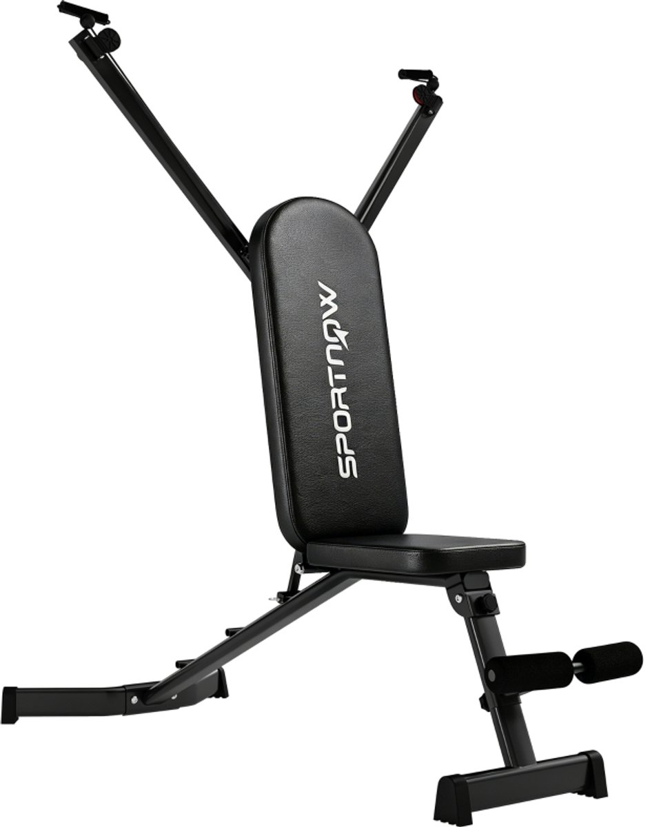 Trainingsbank 135x55x107 cm Zwart Hout en Metaal Dumbbellbank Fitnessbank Rugleuning in 3 standen verstelbaar Stevig en duurzaam Makkelijk schoon te maken Opvouwbaar Geschikt voor thuisfitness