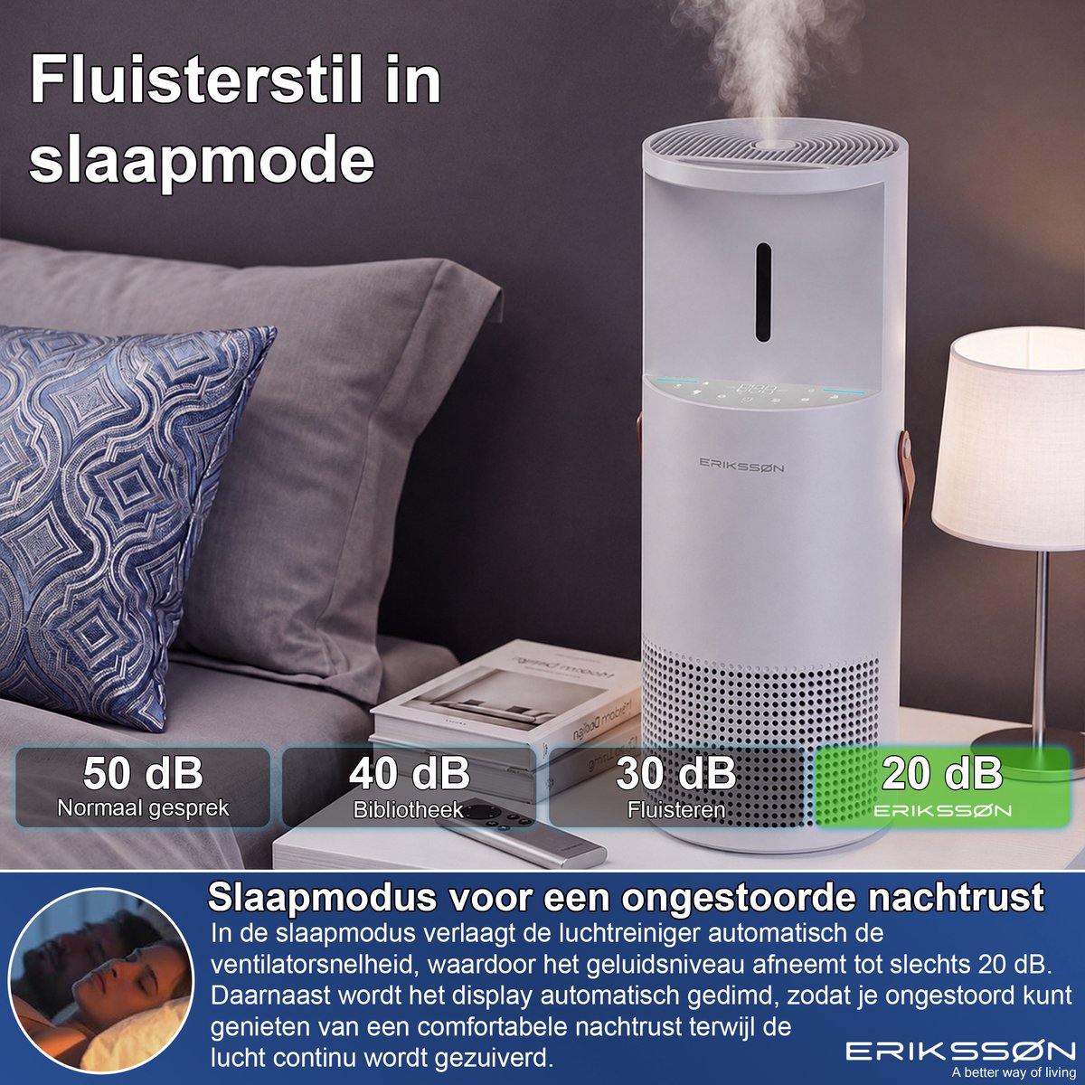 Erikssøn Air Pure Pro Combo luchtreiniger met bevochtiger thumbnail 3