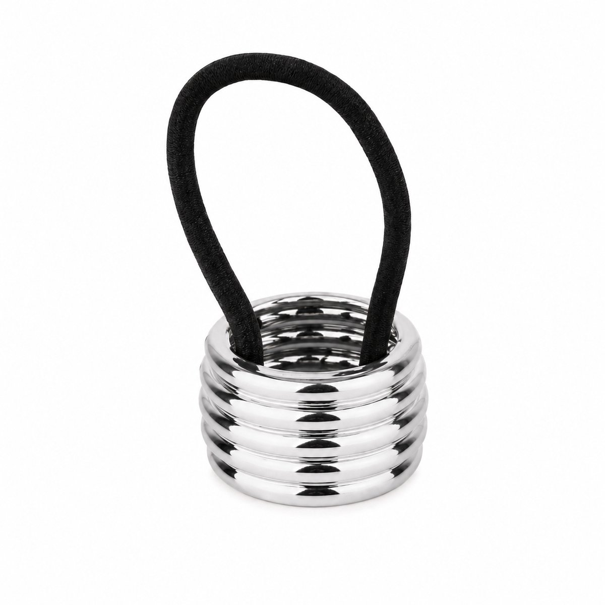Haarklem - Staartsierklem - Staartklem - Paardenstaart - Haarelastiekjes- Zilverkleurig ribbels - 1 stuks