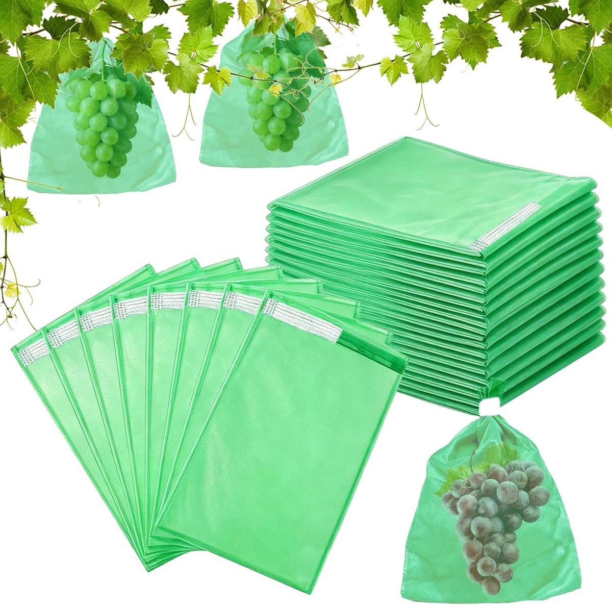 Set van 100 beschermende tassen voor druiven, 20 x 30 cm, insectenwerende fruitbescherming, ideaal voor tuin en wijngaard