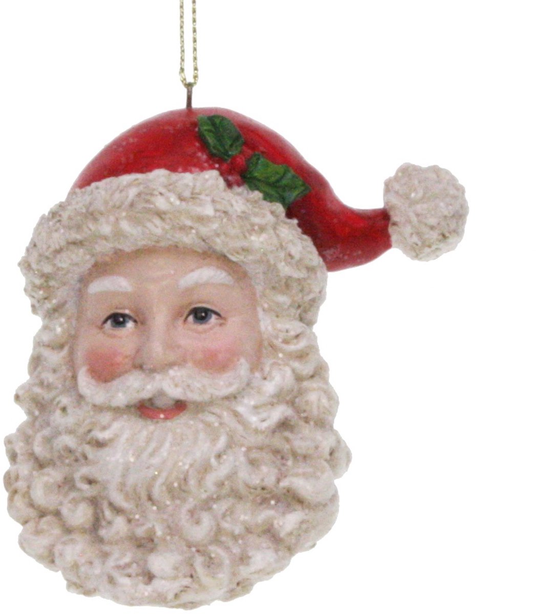 Ornament Kerstman hoofd 6x4,5x9cm