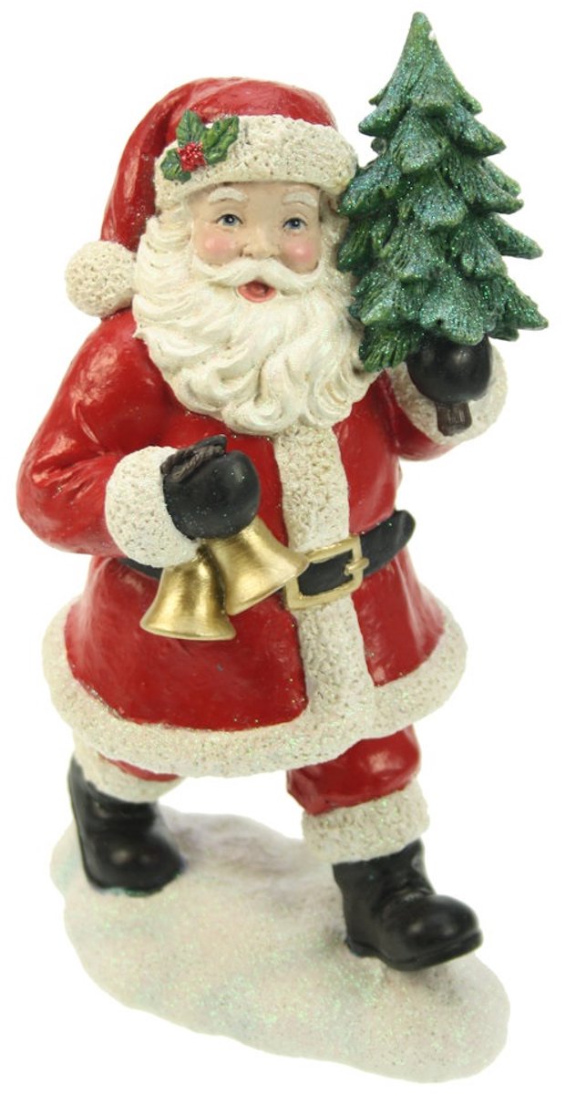 Kerstman met kerstboom, 12,5x9,5x21cm