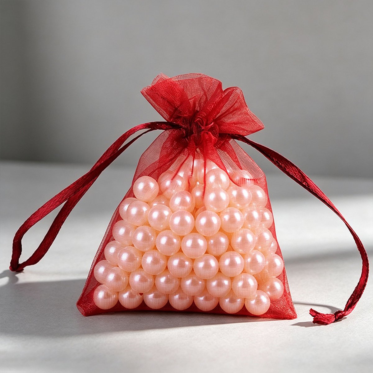 Verpakking van 50 geschenkzakjes, geschikt voor bruiloften, netverpakkingen voor sieraden.-Bordeaux-7*9cm