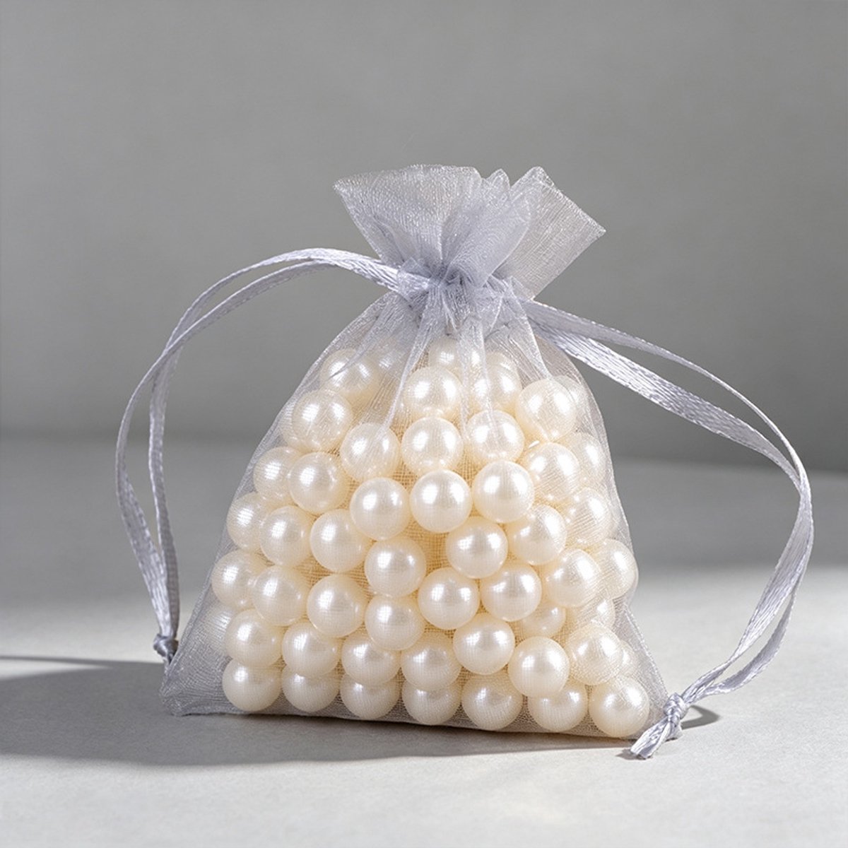 Verpakking van 50 geschenkzakjes, geschikt voor bruiloften, netverpakkingen voor sieraden.-grijs-5*7cm