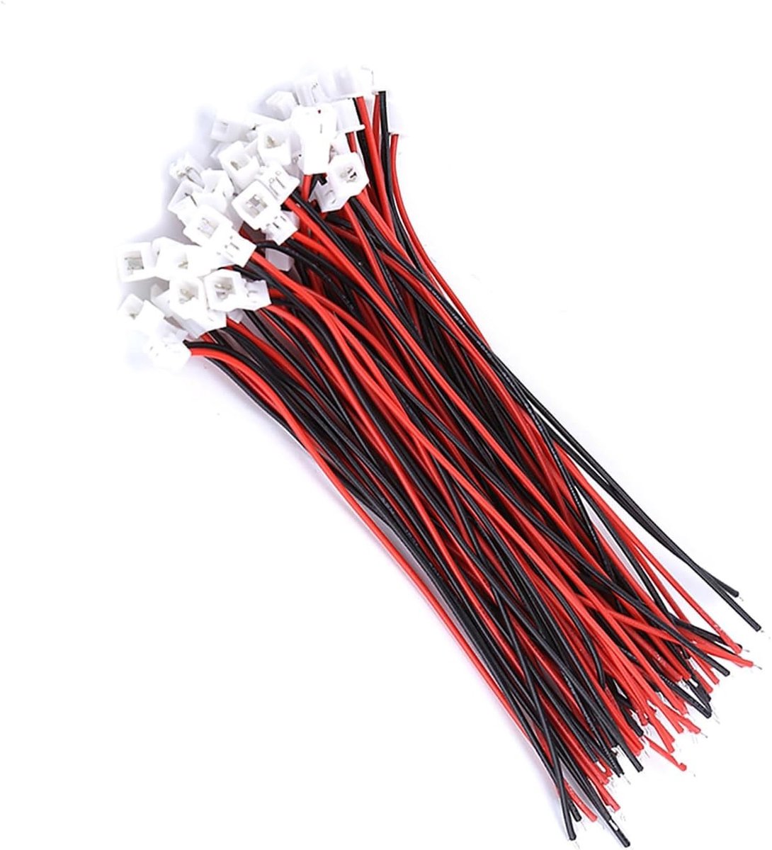 20 Stuks JST 1.25mm 2-Pin Micro Connector Plug met Draad voor Drone, RC Modellen en LED Strips, Geschikt voor LiPo Batterijen en Tinned Cables