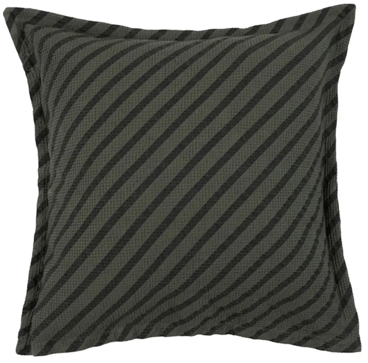 * Nobodinoz Landscape Wafel Vierkant Kussen 45x45cm | Stripes Vetiver