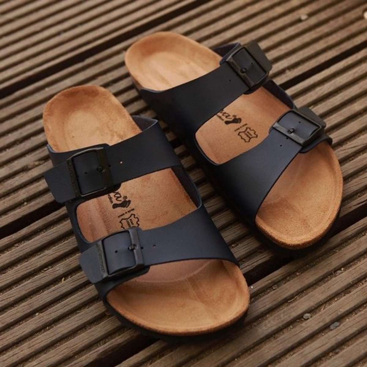 Herenslippers - Comfortabele Pantoffels - Zomerse Wandelingen - Orthopedisch Kurken Voetbed - EU Maten Beschikbaar
