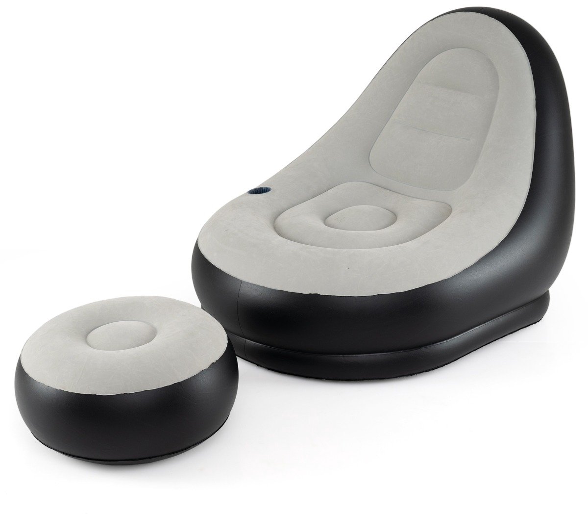 SureDeal® - Bedd - Opblaasbare Bank - Voetenbank Draagbare Luchtbank - Volwassenen - Fluwelen Oppervlak Geïntegreerde - 104x126x89,5 cm - Grijs