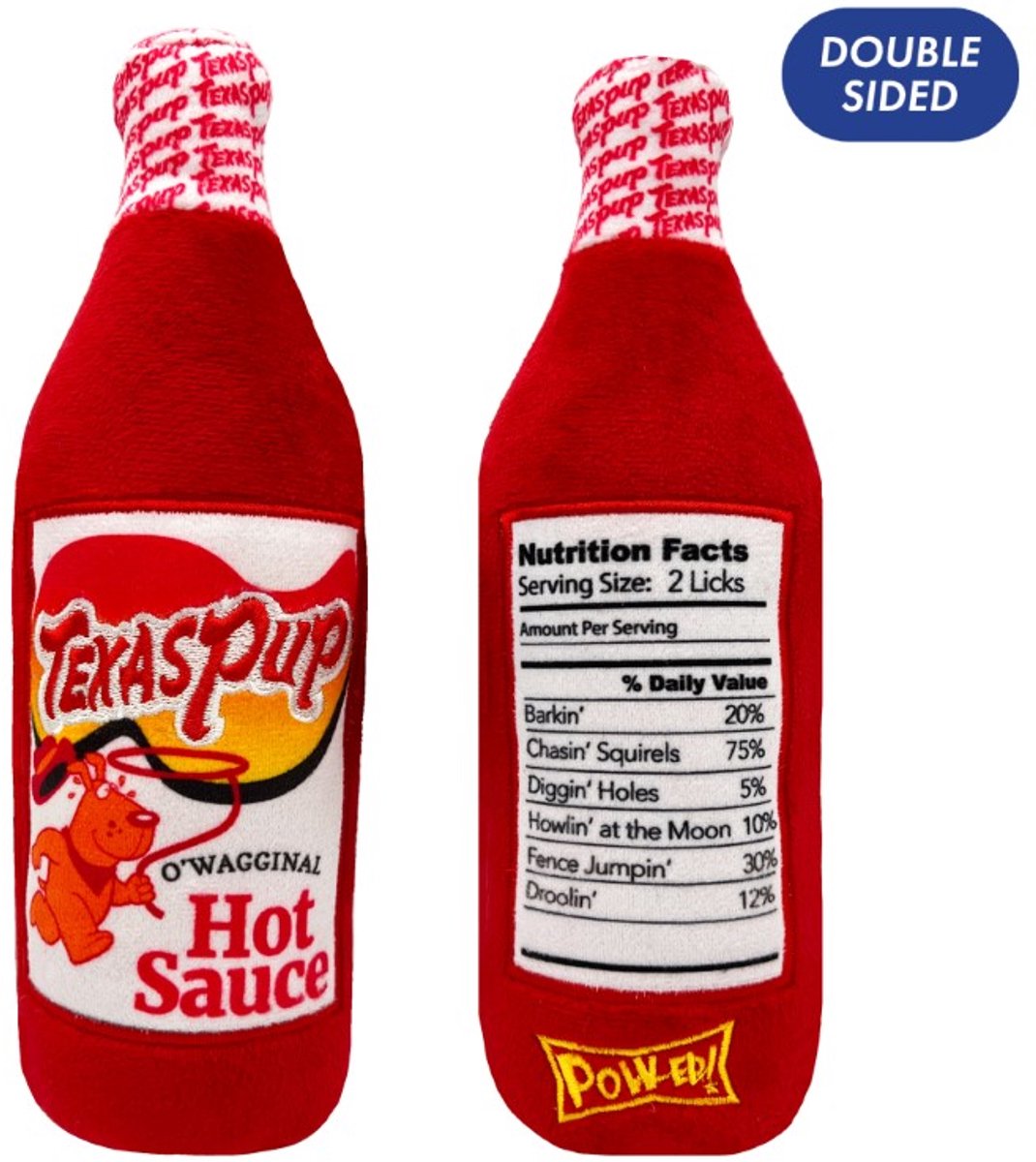 Lulubelles Power Plush Hot Texas Pup Hot Sauce Small hondenspeelgoed