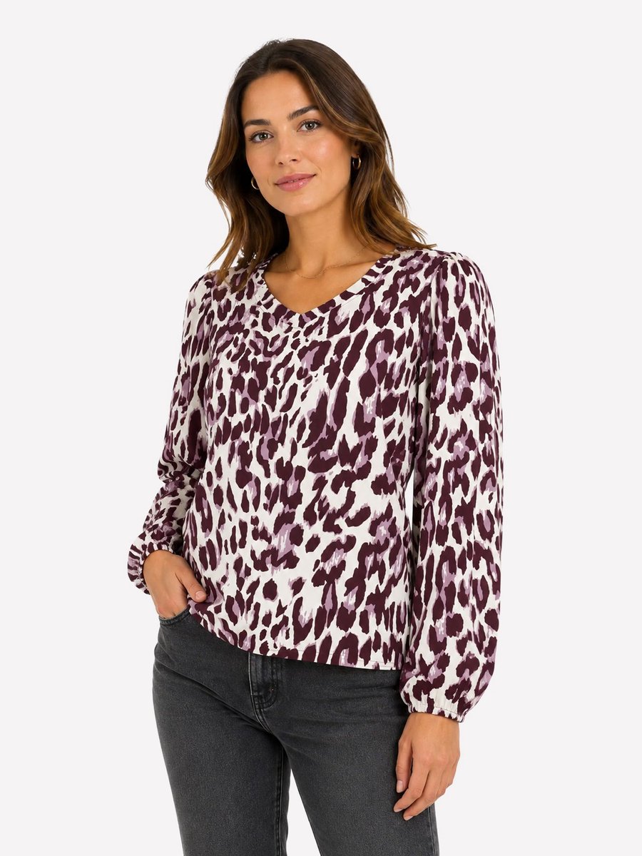 Zoso T-shirt Nathalie 264 Mauve-bordeaux Dames Maat - XL