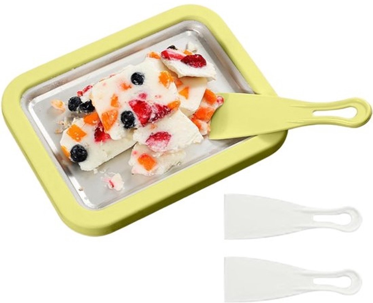 Rol ijsmachine - Dessert maker - Thuis desserts maken - Handmatige bediening - 26 cm breed - Groen