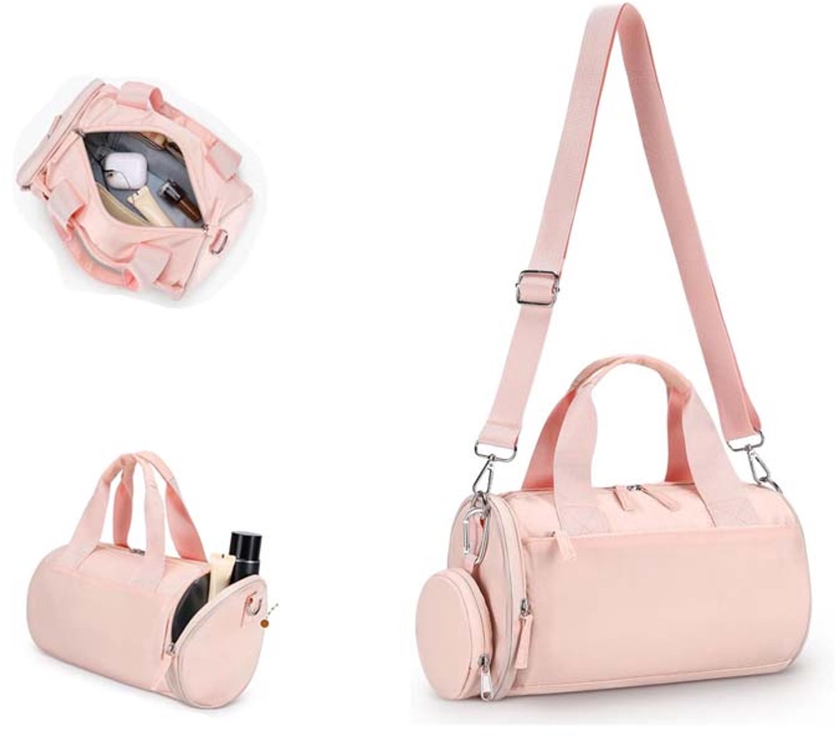 KZQ Mini Reistas - Compact en draagbaar, lichtgewicht - Geschikt voor sport, reizen en dagelijks gebruik - Unisex - Roze