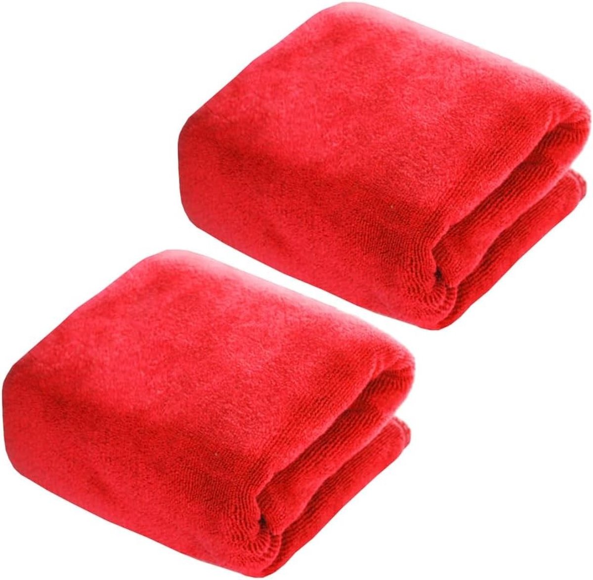 Set van 2 Sneldrogende Microvezel Handdoeken 450GSM voor Sport, Reizen en Kamperen - 40cm x 60cm Rood, Absorberend en Lichtgewicht