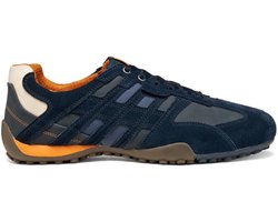 Geox Heren U Snake Slip-on Sneakers Suède Mesh Navy