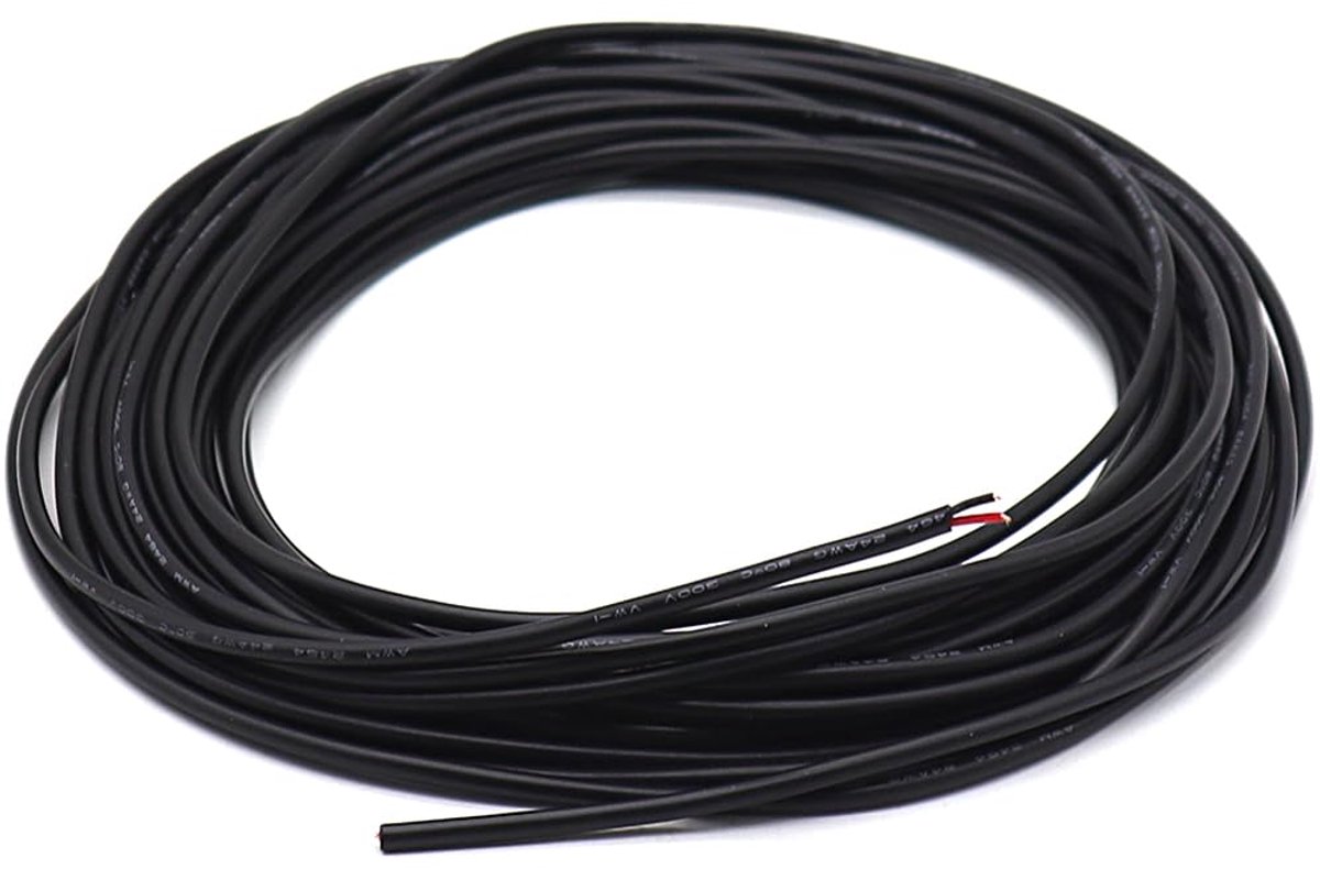GOIYZTTR 5 meter 20 AWG elektrische kabel, zwart, ronde kabel met 2 geleiders, flexibele pvc-kabel, diameter 4,3 mm - ShopVlot