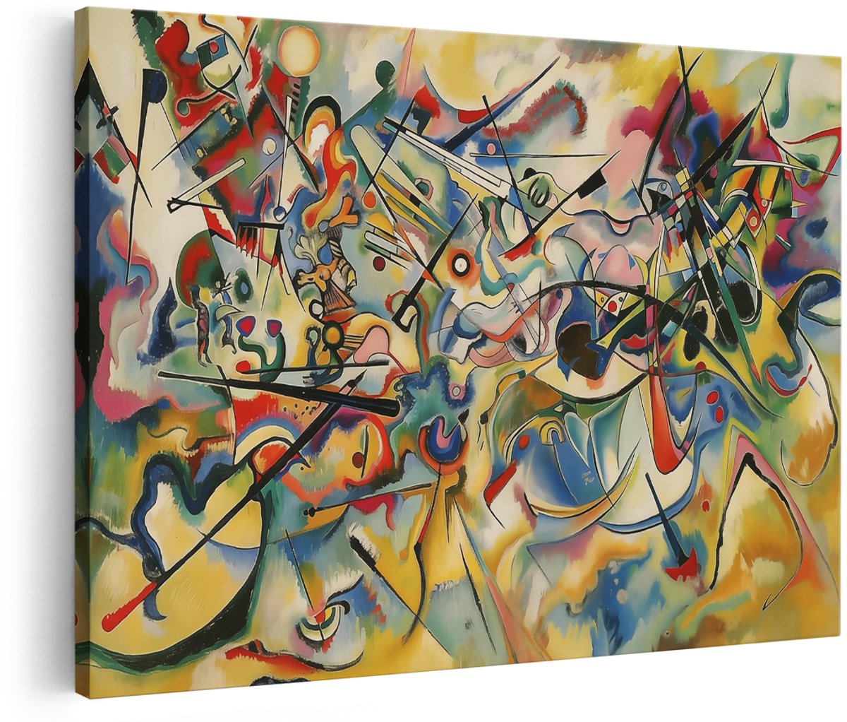 Artaza Canvas Schilderij Kleurrijk Kunstwerk met Veel Verschillende Kleuren - 180x120 cm - Groot - Wanddecoratie Woonkamer - Schilderijen - Muurdecoratie