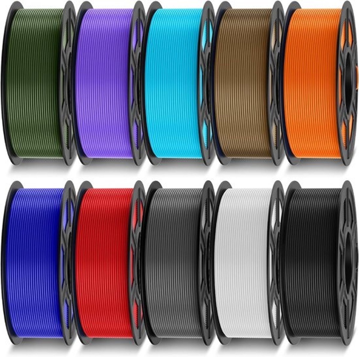 10 KG PLA Filament 1.75mm Bundel - 10 Kleuren 3D Printer Filament Spoelen