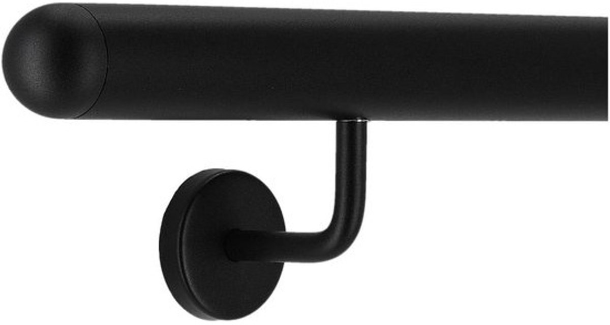 Aluminium Leuning - Wandtrapleuning - Veilige Grip - Eenvoudige Montage - 150 cm - Zwart