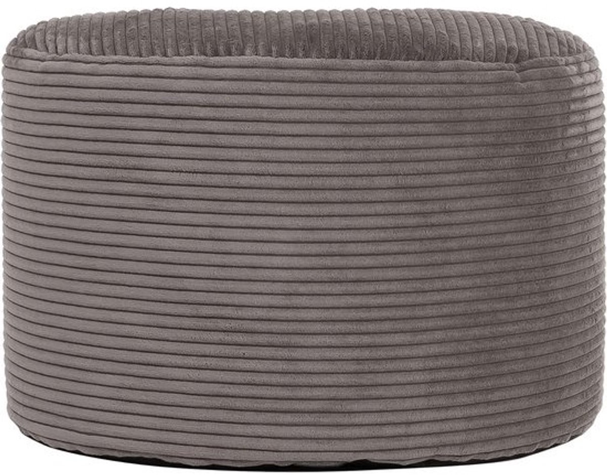 Donkergrijze Corduroy Poef - Luxe Zitzak voor Woonkamer en Slaapkamer - Draagbaar en Comfortabel