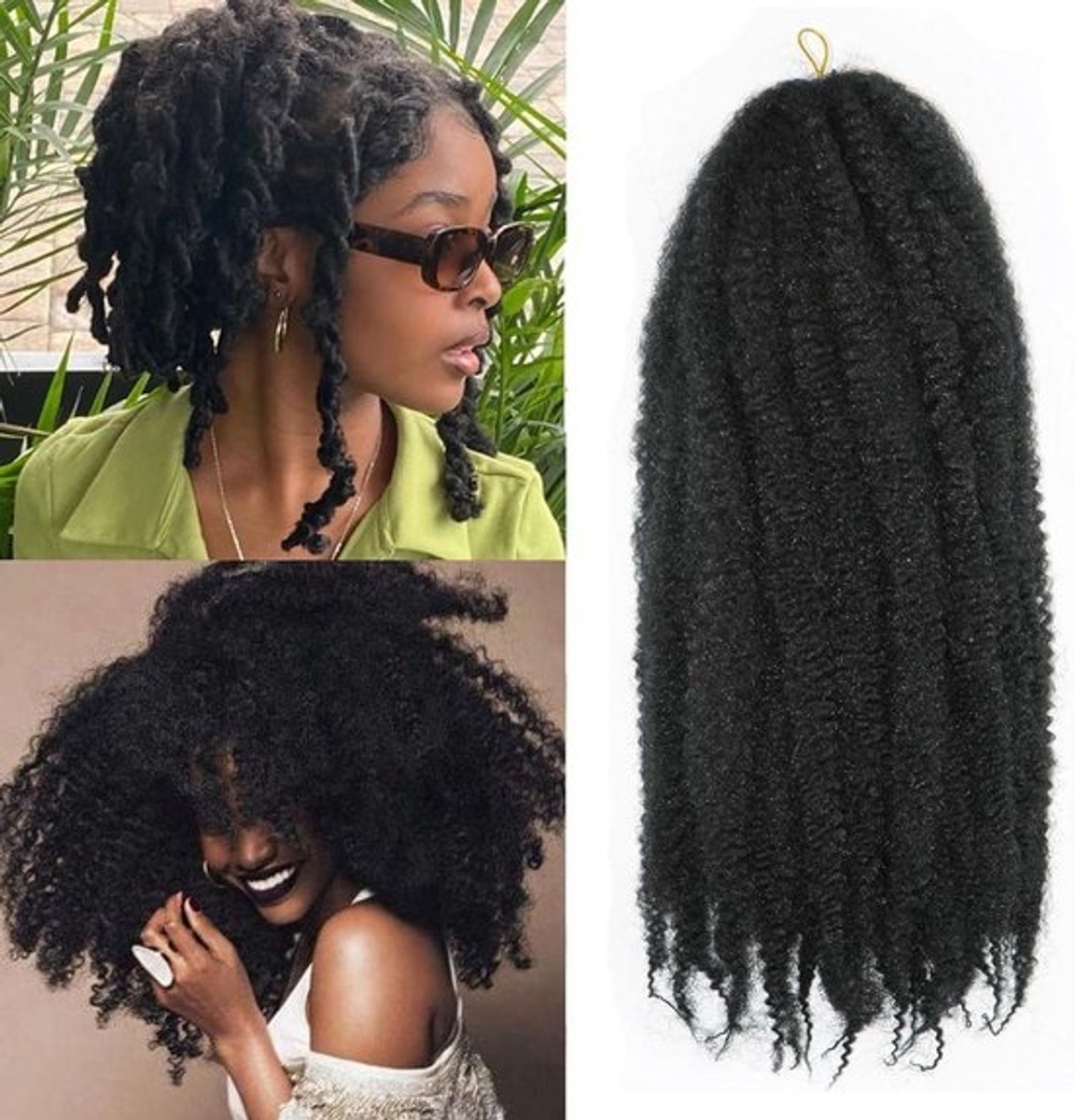 Marley Twist-haar 12 inch 3-pack Afro kinky krul 1b lang kubaanse vlecht haar synthetische vlecht extensions