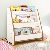 Boekenkast Kind - Boekenrek Kind - Boekenrek Kinderkamer - Kinderboekenkast - Montessori Boekenkast - Wit - Boekenkast Staand