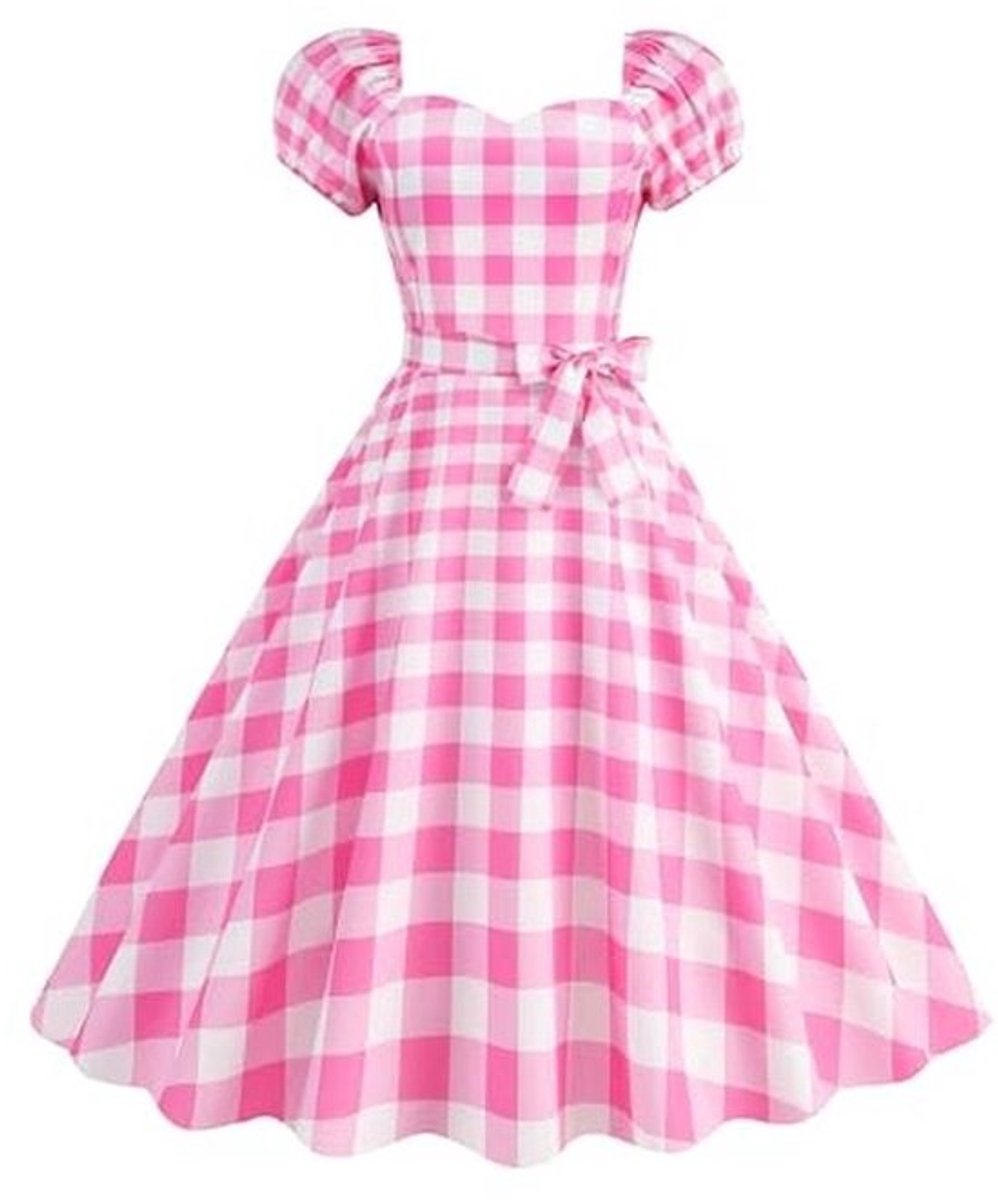 Vrouwen Convertible Off Shoulder Tie Ruches Front 1950s Vintage Jurk