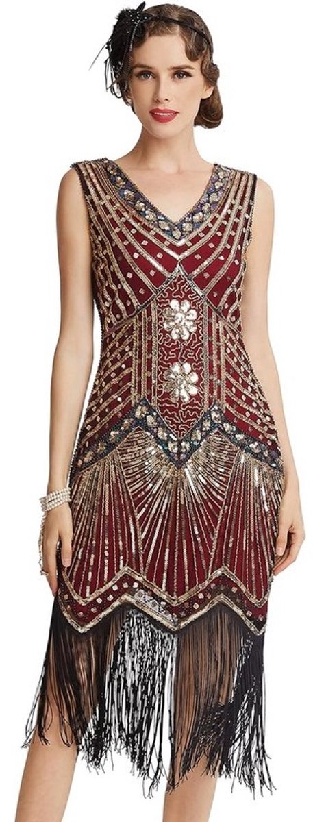 Dames Art Déco Flapper Jurk Vintage Jaren 20 Stijl