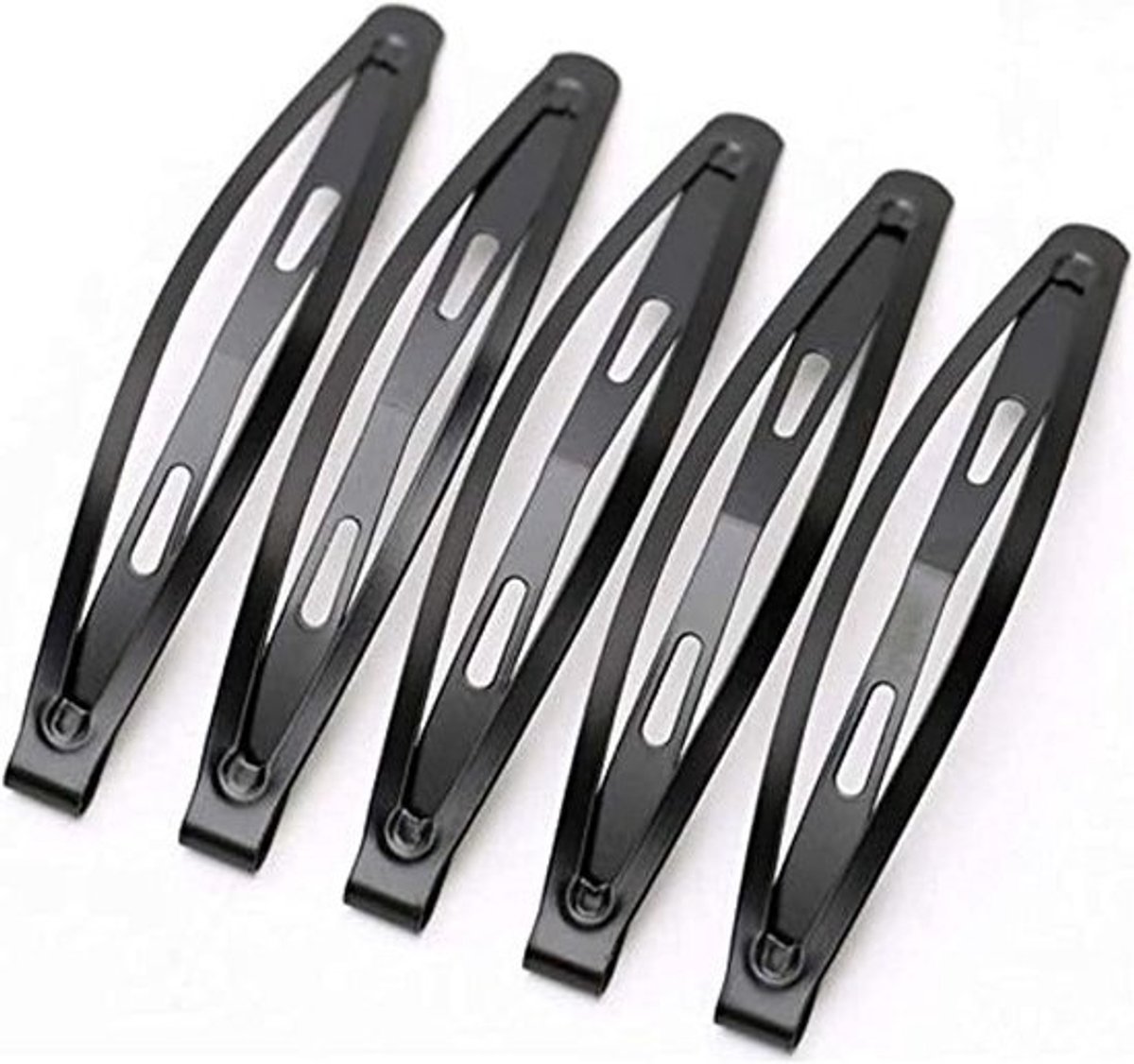 24x Grote Zwarte Metalen Haarspelden - Anti-slip Barrettes voor Dik Haar
