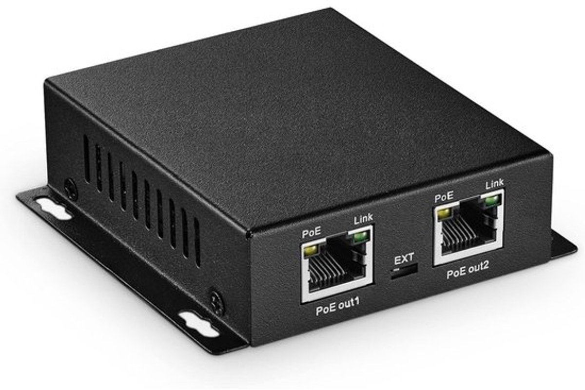PoE Switch - Netwerk Extender - Netwerk Uitbreiding - 3 Poorten Gigabit - 1 PoE In 2 PoE Uit - Metaal