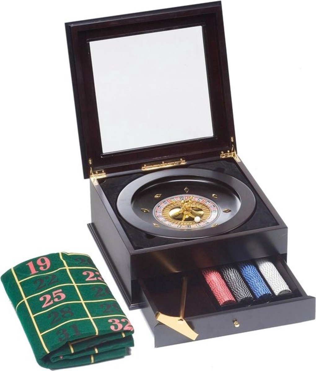 Luxe Roulette Set met Houten Koffer en Accessoires