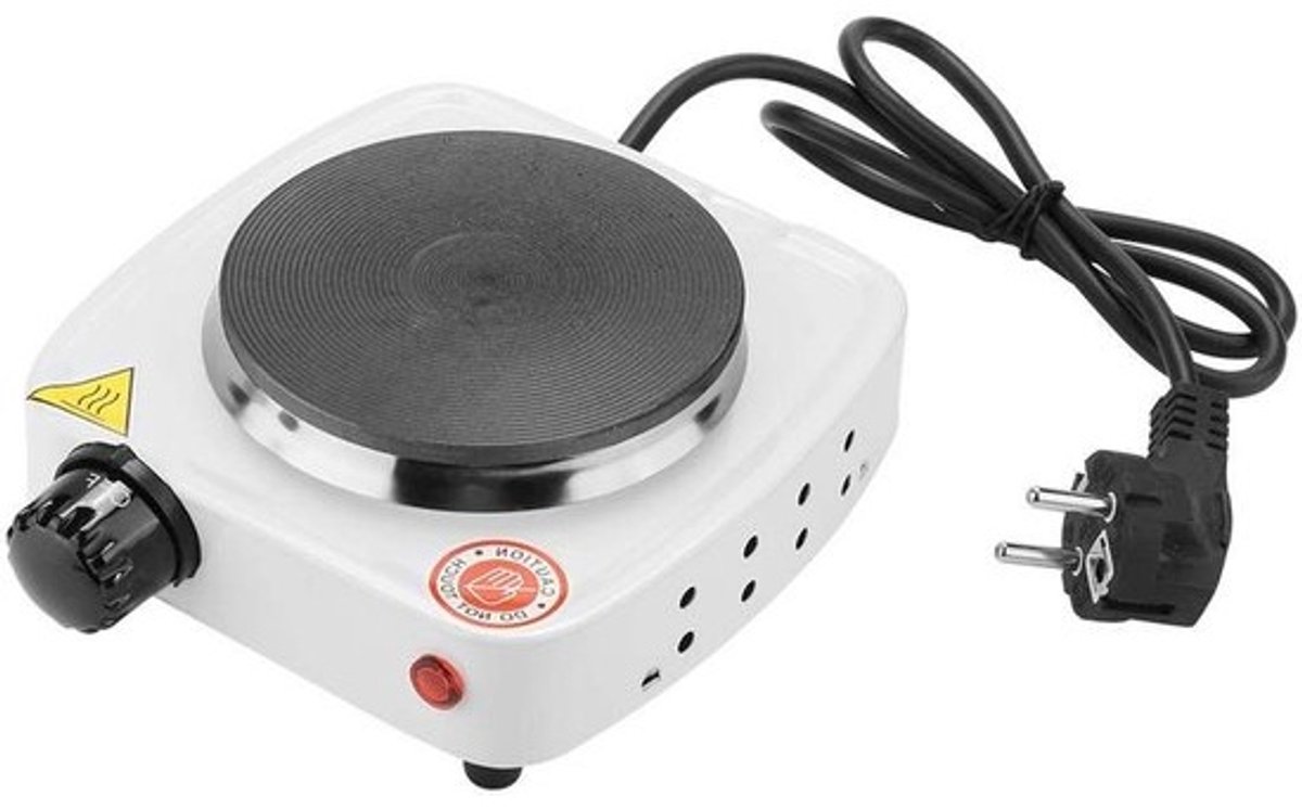 Solidchoice - Dailygoody - Elektrische Kookplaat - Draagbare Kookplaat - Voor Koffie en Thee - RVS - Compact en Licht - 500W Vermogen - Geschikt voor Thuisgebruik