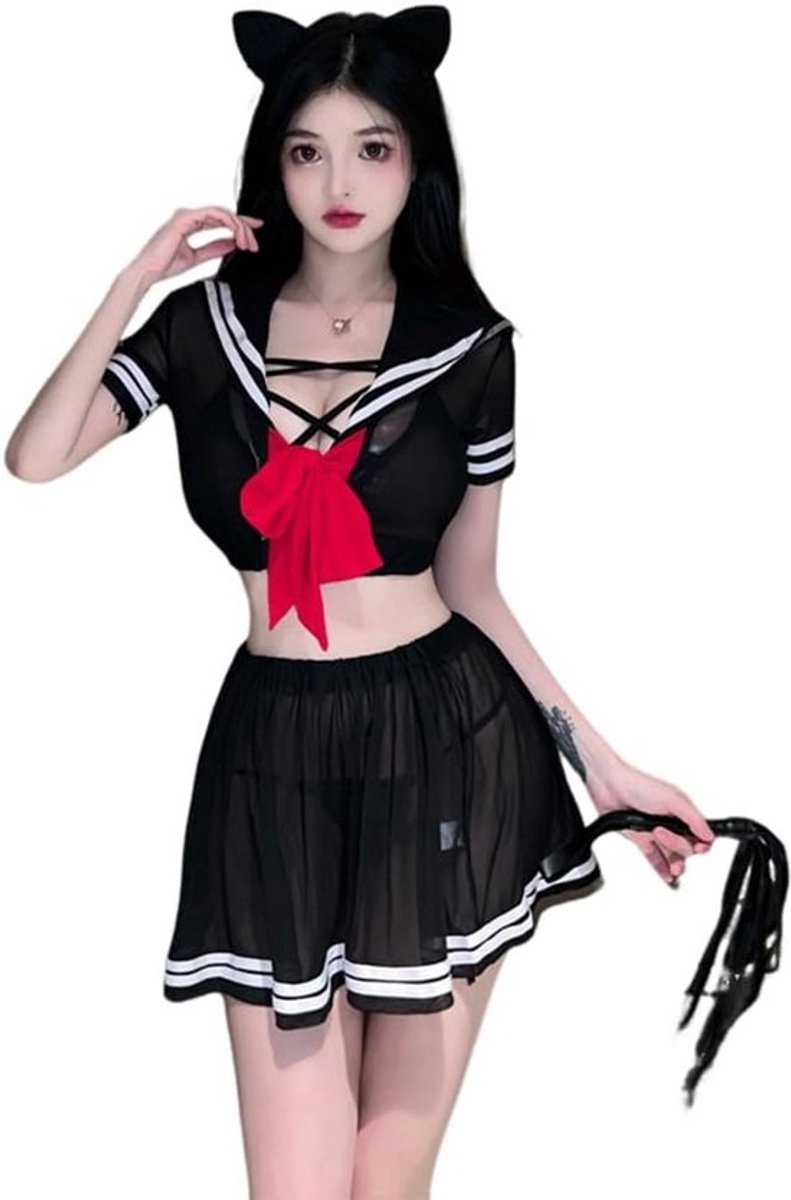 Sexy Dames Schooluniform Cosplay Set - Japanse Stijl Lingerie