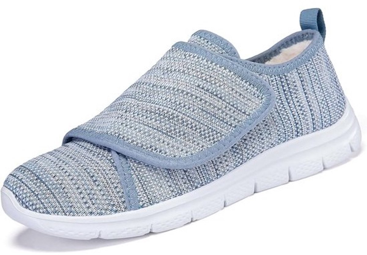 Comfortabele Warme Diabetes Pantoffels Dames met Klittenband - Verstelbare Sloffen