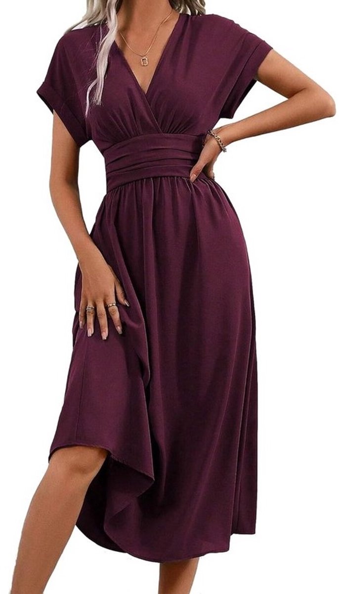 Elegante Lange Jurk voor Dames - Zomer Strandjurk met V-Hals en Hoge Taille - Casual en Chique