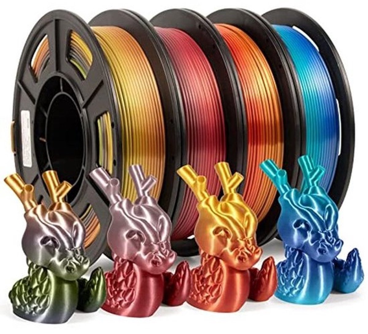 Gradient PLA Filament set - 1.75mm, 250g x 4 Kleuren - Glanzend Effect voor 3D Printen