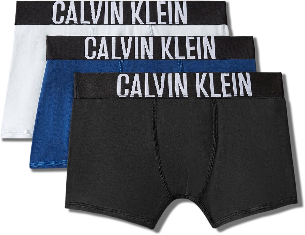 Calvin Klein - 3-pack Boxershorts - Zwart/Blauw - 14/16 jaar