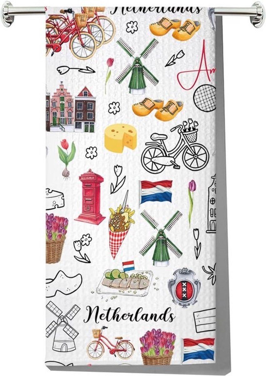 Keukendoek Nederland Thema: Vlag en Souvenir - Geschikt als Culinair Geschenk