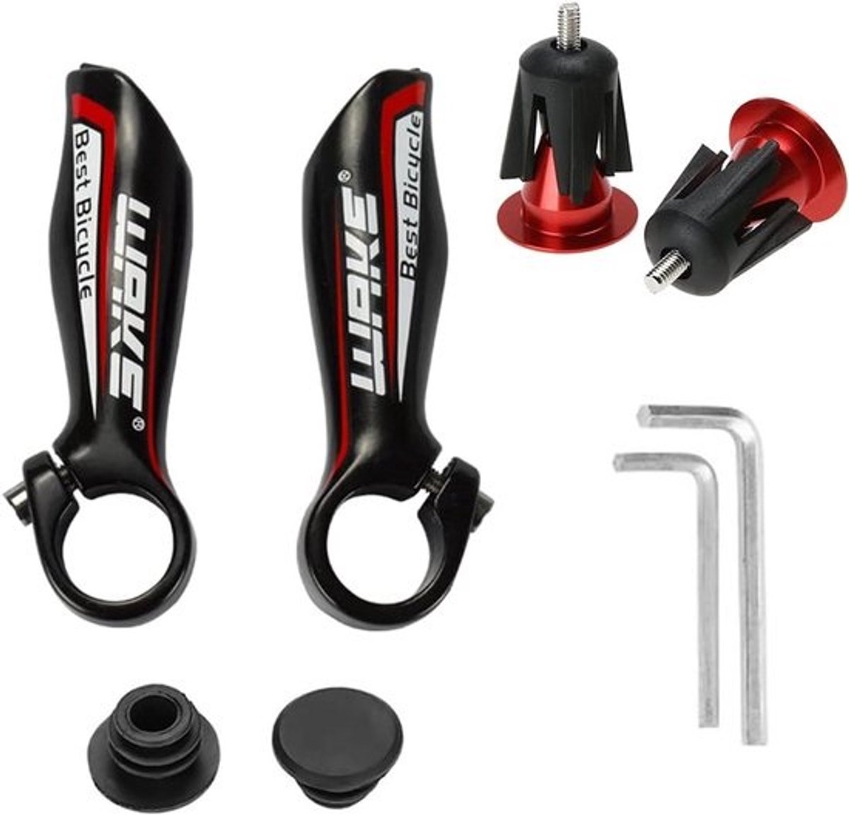 Fietsstuur Hoorns - Stuuruiteinden - Comfortabel Fietsen - Aluminiumlegering - 22.2 mm Diameter - Rood