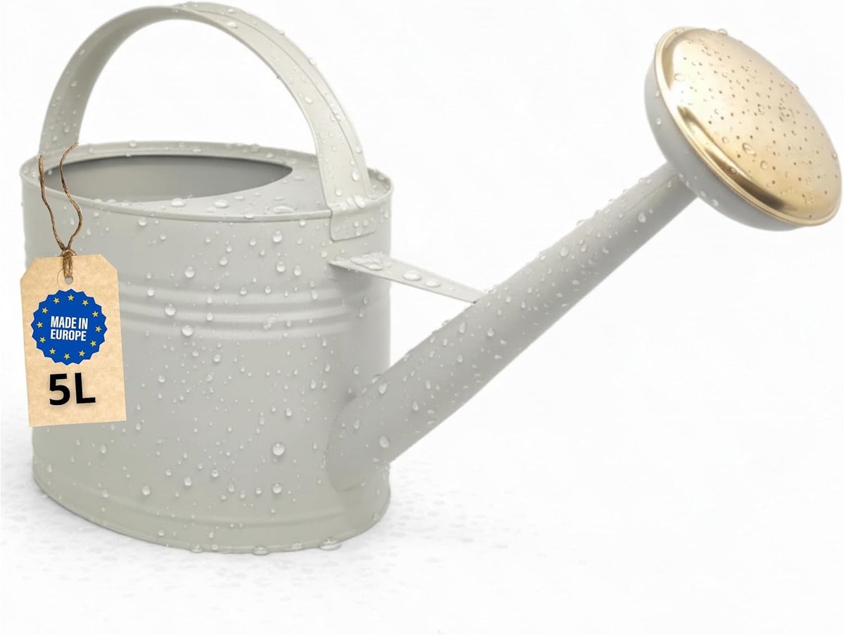 Gieter - Greige - 5 liter - Hoogwaardige Metalen Gieter voor Tuin en Balkon