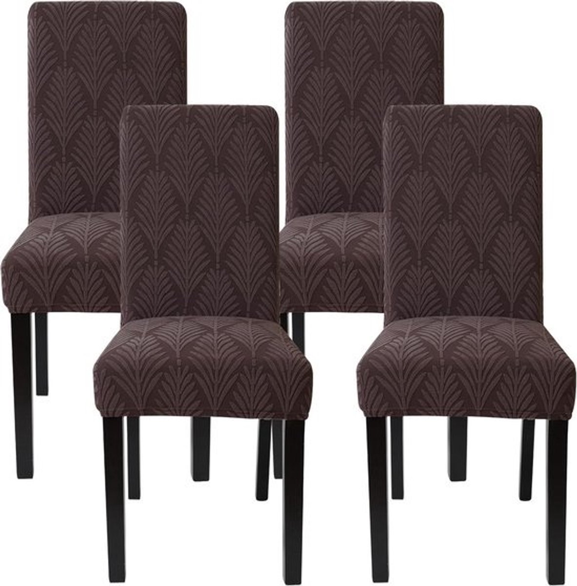 Stretch Stoelhoezen Hoge Rugleuning Afneembaar en Wasbaar voor Eetkamerstoelen (4 stuks)
