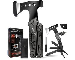 Multitool 16-in-1 – RVS Survival Tool met Bijl, Hamer, Tang, Zaag, Schroevendraaiers en Flesopener