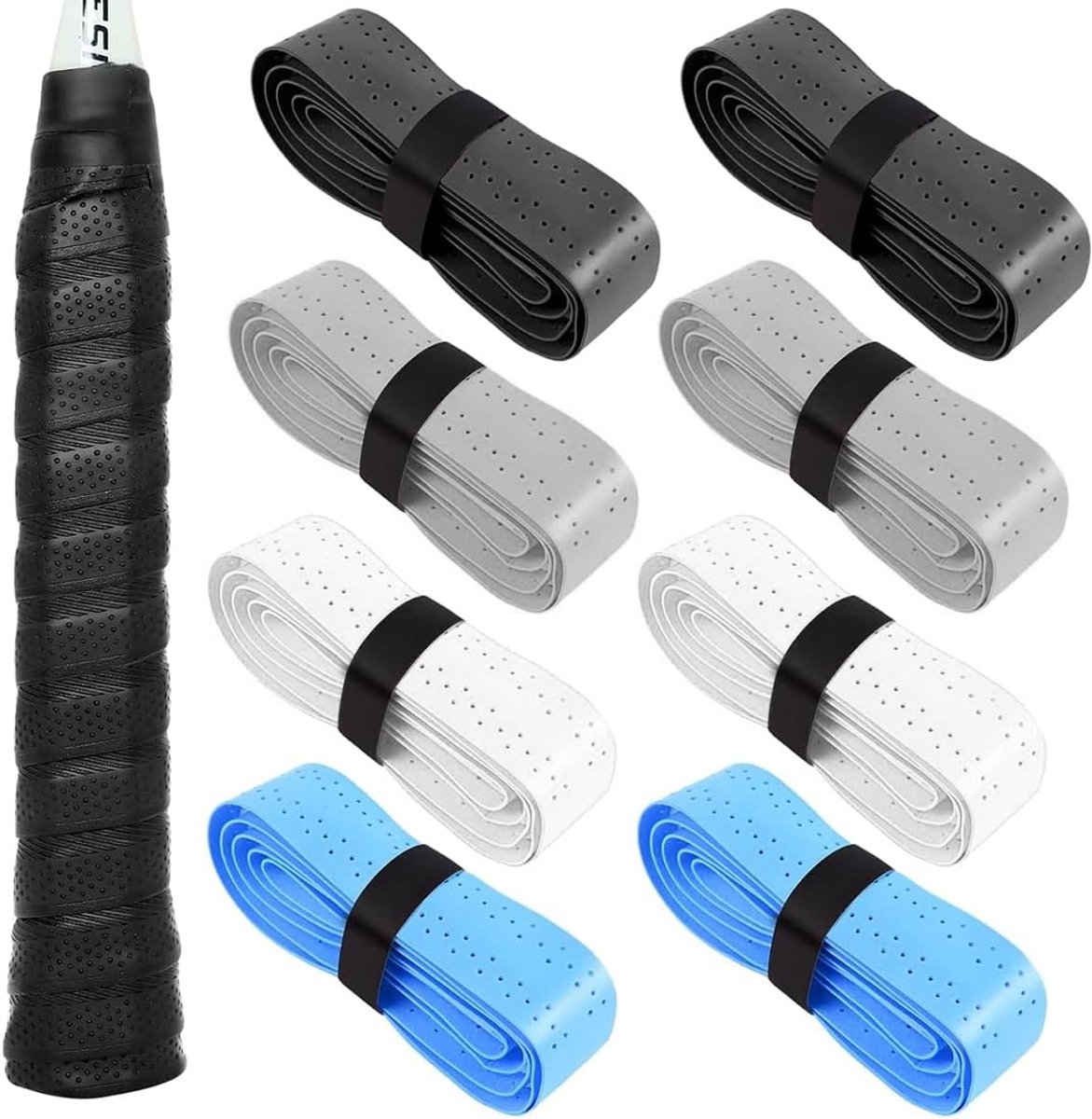 Tennis en badminton grip 8 stuks - non-slip - PU met EVA - eenvoudig te installeren - ShopVlot