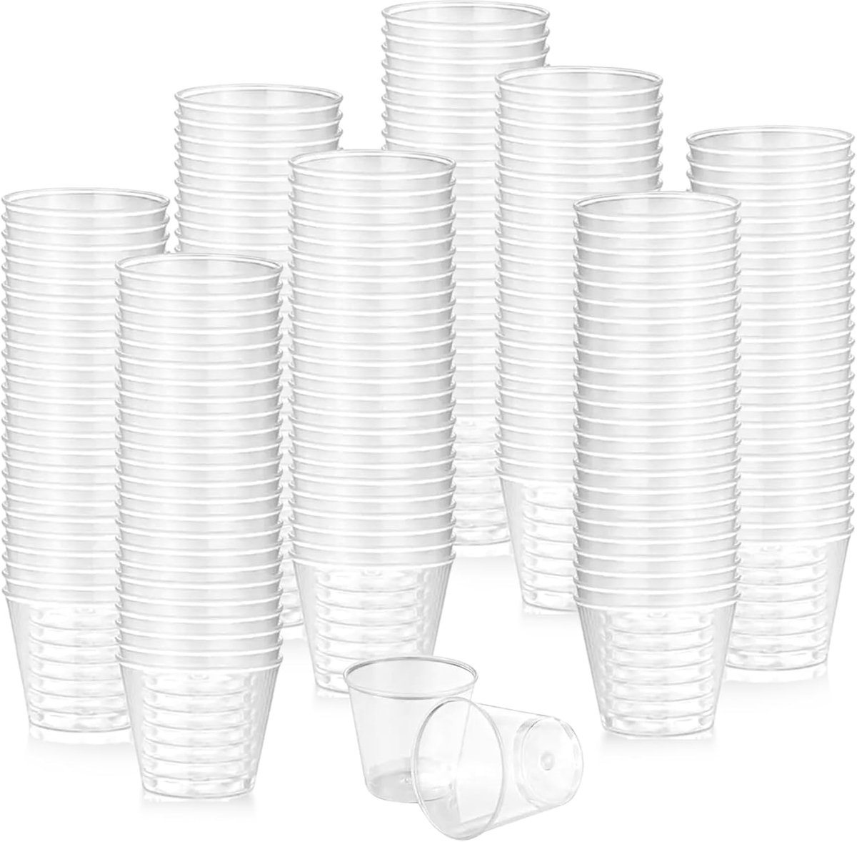 Borrelglazen 1000 stuks - kunststof 2 cl - transparant - herbruikbaar voor feest - ShopVlot
