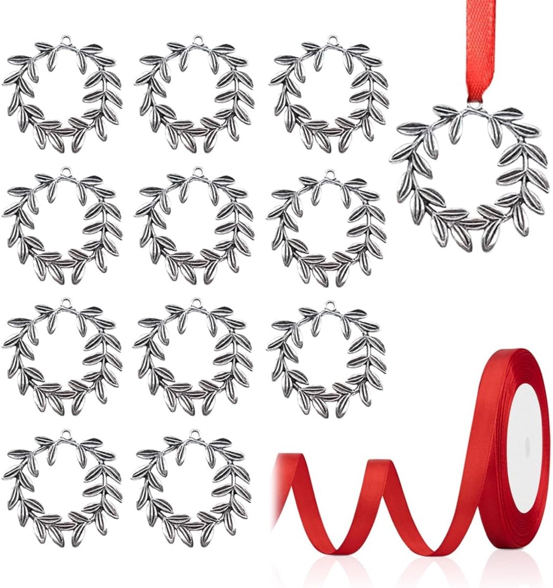 Olijftak hangers 12 stuks - ovalen frame - bladvorm - perfect voor creatieve sieraden - ShopVlot