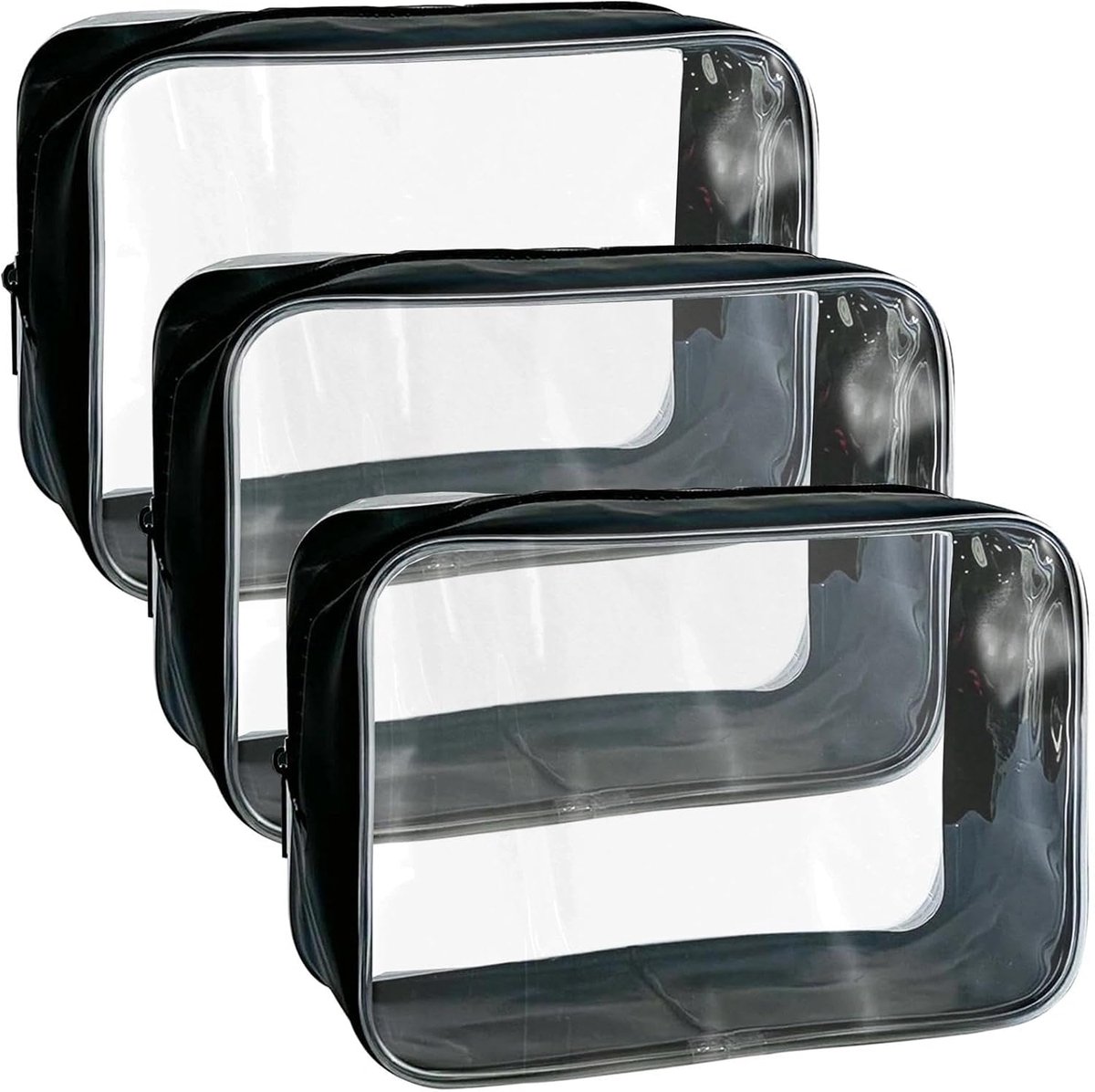 Toilettas set van 2 - Transparant PVC - Waterdicht - Perfect voor reizen - ShopVlot